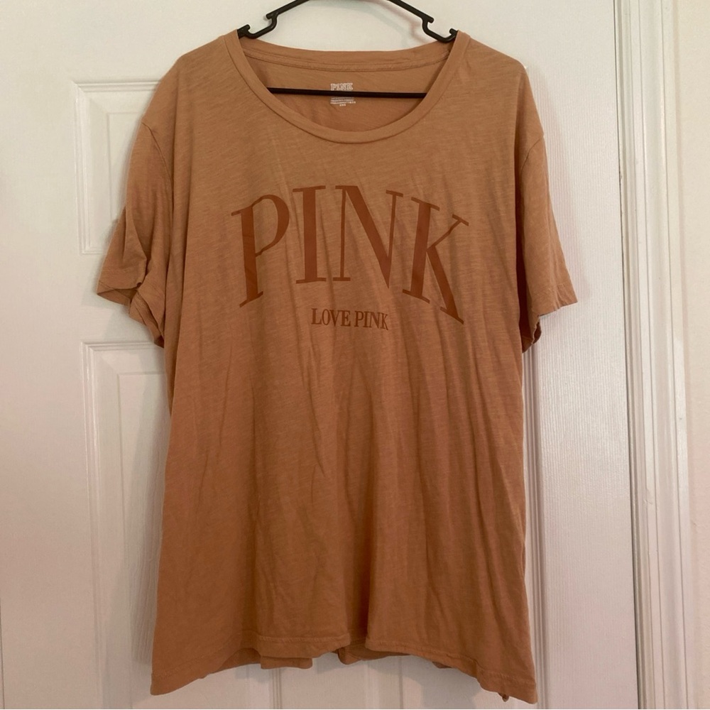 PINK Victoria's Secret Tan T-Shirt Size XXL